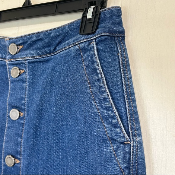 LOFT Loft Casual Y2K Streetwear Button Down Blue Denim Jeans Mini Skirt Size 2. - Picture 5 of 11